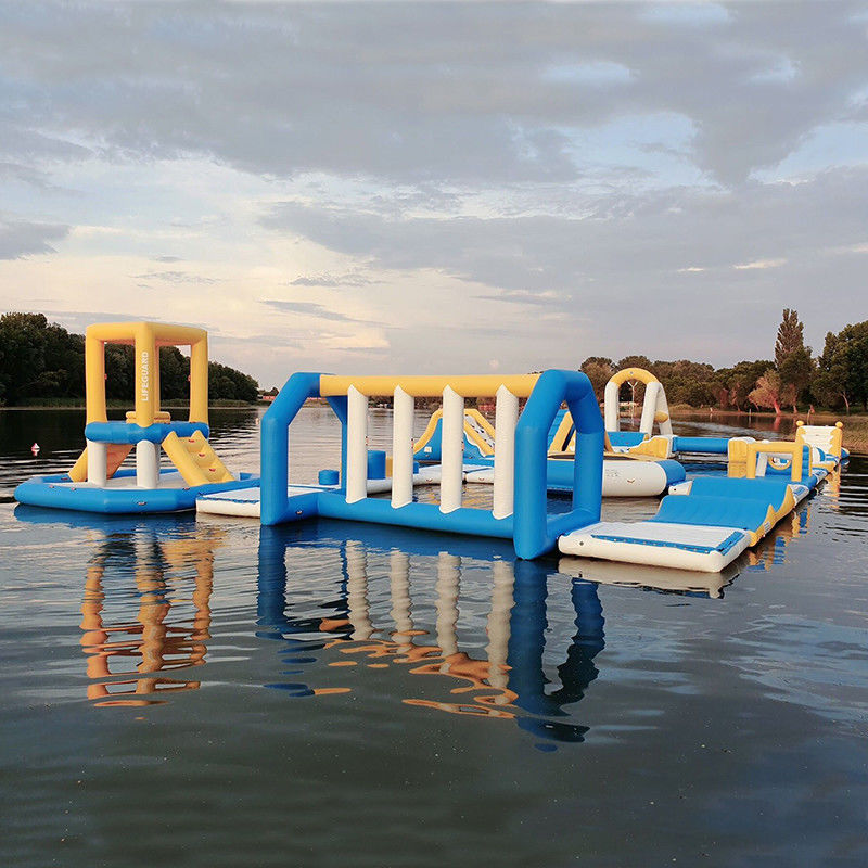 Hungary Inflatable Water Sports Park / Kids Blow Up Water Park For Lake